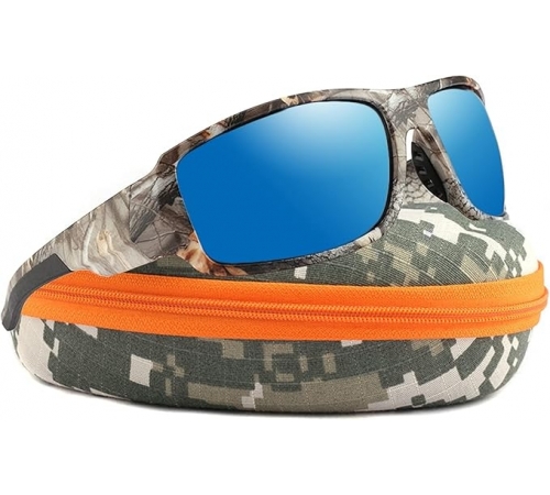 Polarized Sport Sunglasses for Men and Women, Ideal for Hunting, Fishing, UV Protection - Camo Frame Lens