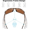 Polarized Sport Sunglasses for Men and Women, Ideal for Hunting, Fishing, UV Protection - Camo Amber Frame Lens  - Photo 3